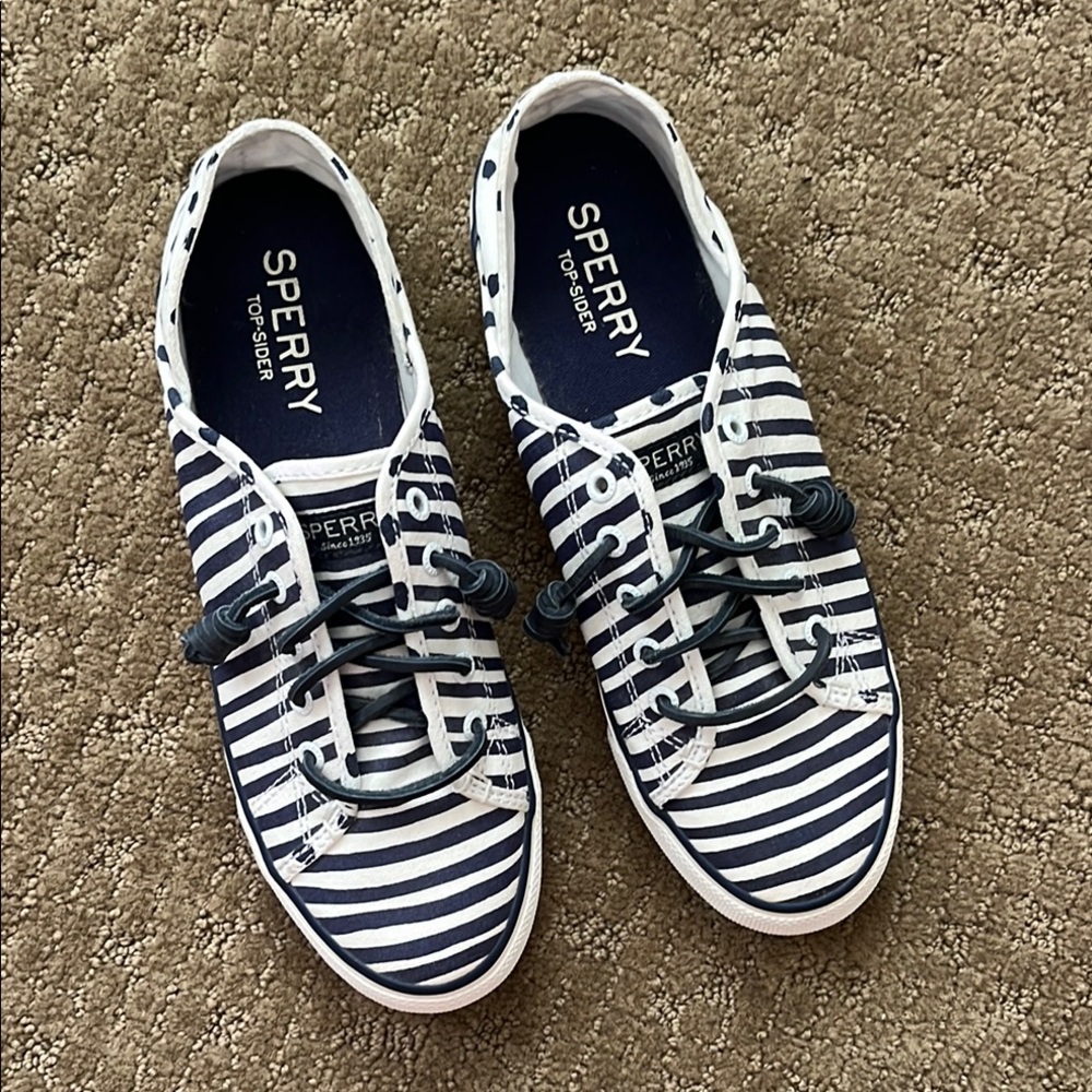 Sperry Blue and White Nautical Sneakers